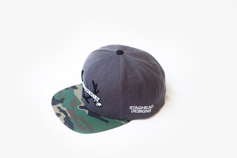 STAGHEAD "WEAR & BE WILD" SNAPBACK CAMO - Staghead Designs - Antler Rings By Staghead Designs