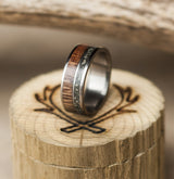 TITANIUM BAND WITH IRON ORE & WENGE WOOD INLAYS (available in titanium, silver, black zirconium, damascus steel & 14K white, yellow, or rose gold) - Staghead Designs - Antler Rings By Staghead Designs