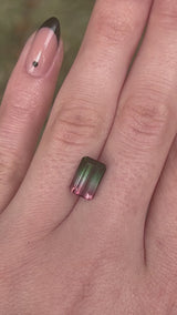 "SUMMER" - EMERALD CUT BI-COLOR TOURMALINE