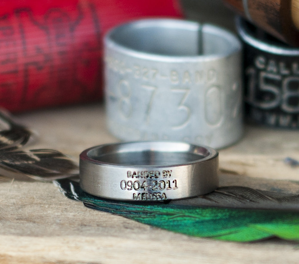 CUSTOM ENGRAVED "DUCK BAND" WEDDING RING-9