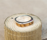 CUSTOM CAST SILVER WEDDING BAND FEATURING SPALTED MAPLE AND RUBIES (available in silver or 14K white, yellow, or rose gold) - Staghead Designs - Antler Rings By Staghead Designs