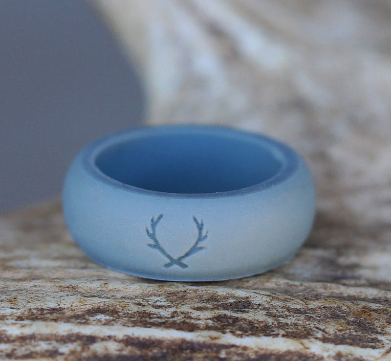 GREY SILICONE WEDDING BAND - Staghead Designs - Antler Rings By Staghead Designs