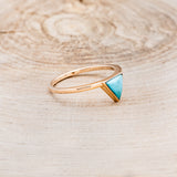 "JENNY FROM THE BLOCK" - TRIANGLE TURQUOISE SOLITAIRE ENGAGEMENT RING