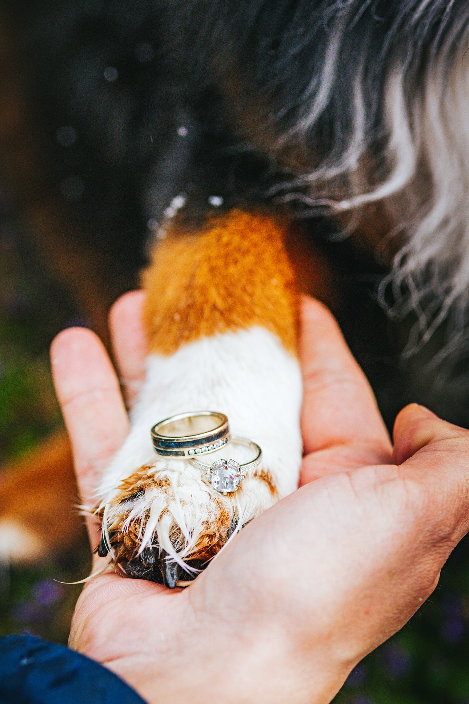 "ROSALIE" - ROUND CUT SKY BLUE TOPAZ ENGAGEMENT RING WITH DIAMOND HALO & ACCENTS-15