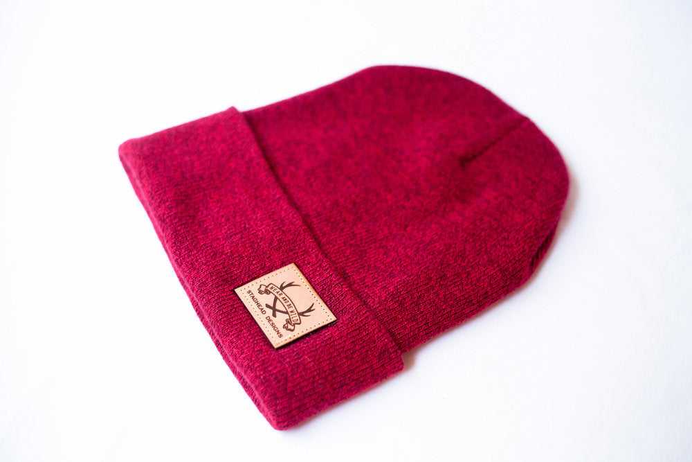 FOLDED SLOUCH BEANIE RED HEATHER-2