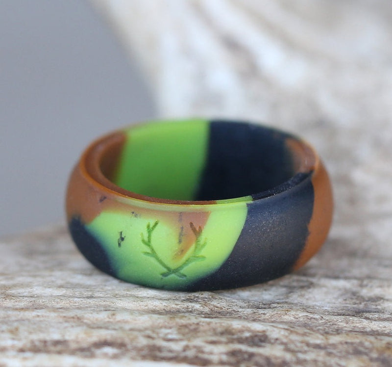 CAMO SILICONE WEDDING BAND - Staghead Designs - Antler Rings By Staghead Designs