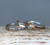 SINGLE DIAMOND STACKING WEDDING BAND ON SILVER (available with diamond, wood, antler, turquoise and other inlay options) - Staghead Designs - Antler Rings By Staghead Designs