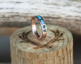 CUSTOM CAST TURQUOISE & MALACHITE WEDDING BAND (available in silver & 14K white, rose, or yellow gold) - Staghead Designs - Antler Rings By Staghead Designs