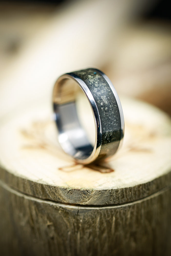 "RAINIER" IN TITANIUM & IRON ORE (available in titanium, silver, black zirconium, damascus steel & 14K white, rose, or yellow gold) - Staghead Designs - Antler Rings By Staghead Designs