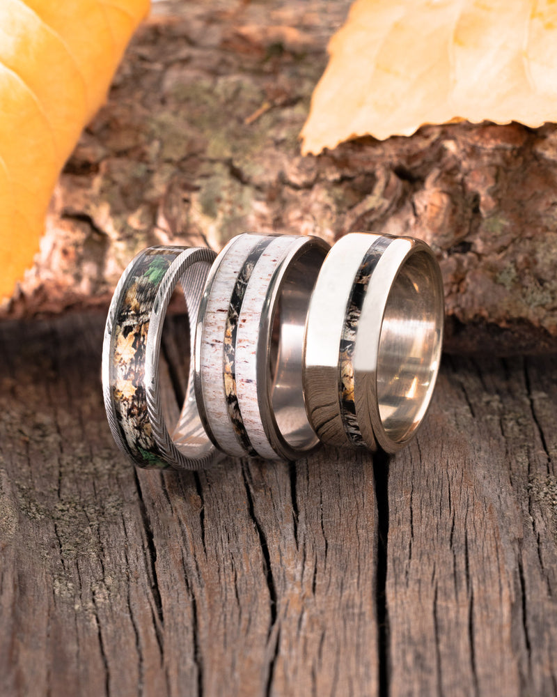 CAMO Black WEDDING RINGS 2 piece Engagement SET 925 Sterling Silver &  Titanium | eBay