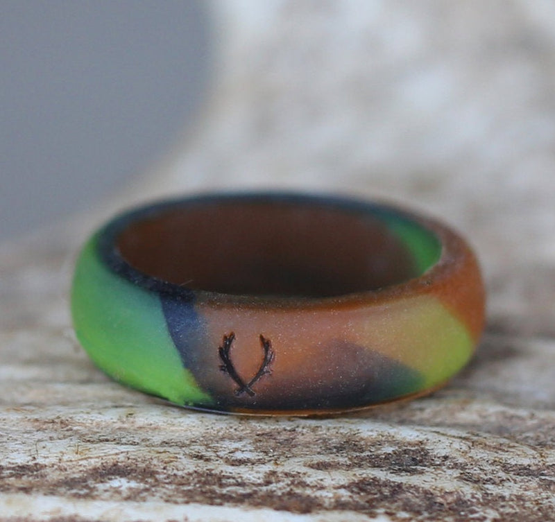 WOMEN'S CAMO SILICONE WEDDING BAND - Staghead Designs - Antler Rings By Staghead Designs
