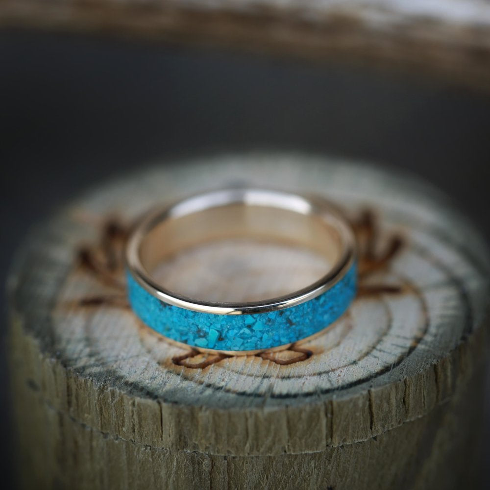 "RAINIER" - TURQUOISE WEDDING BAND-6
